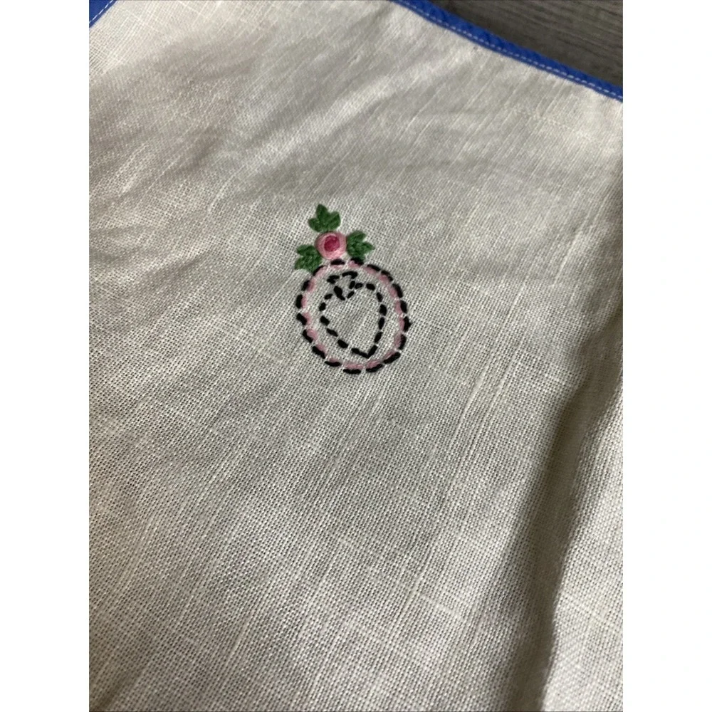 VTG Linen Card Table Cover Tablecloth 30x 29